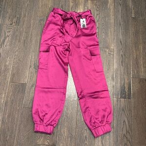 Brand new silk cargo dress pants jogger